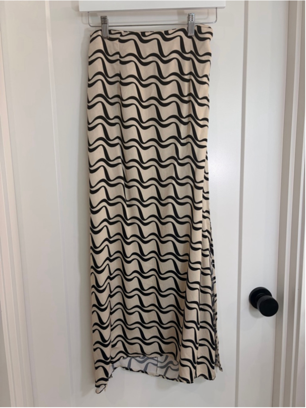 The Wolf Gang Wavy Zebra Cotton Knit Maxi Skirt Small
